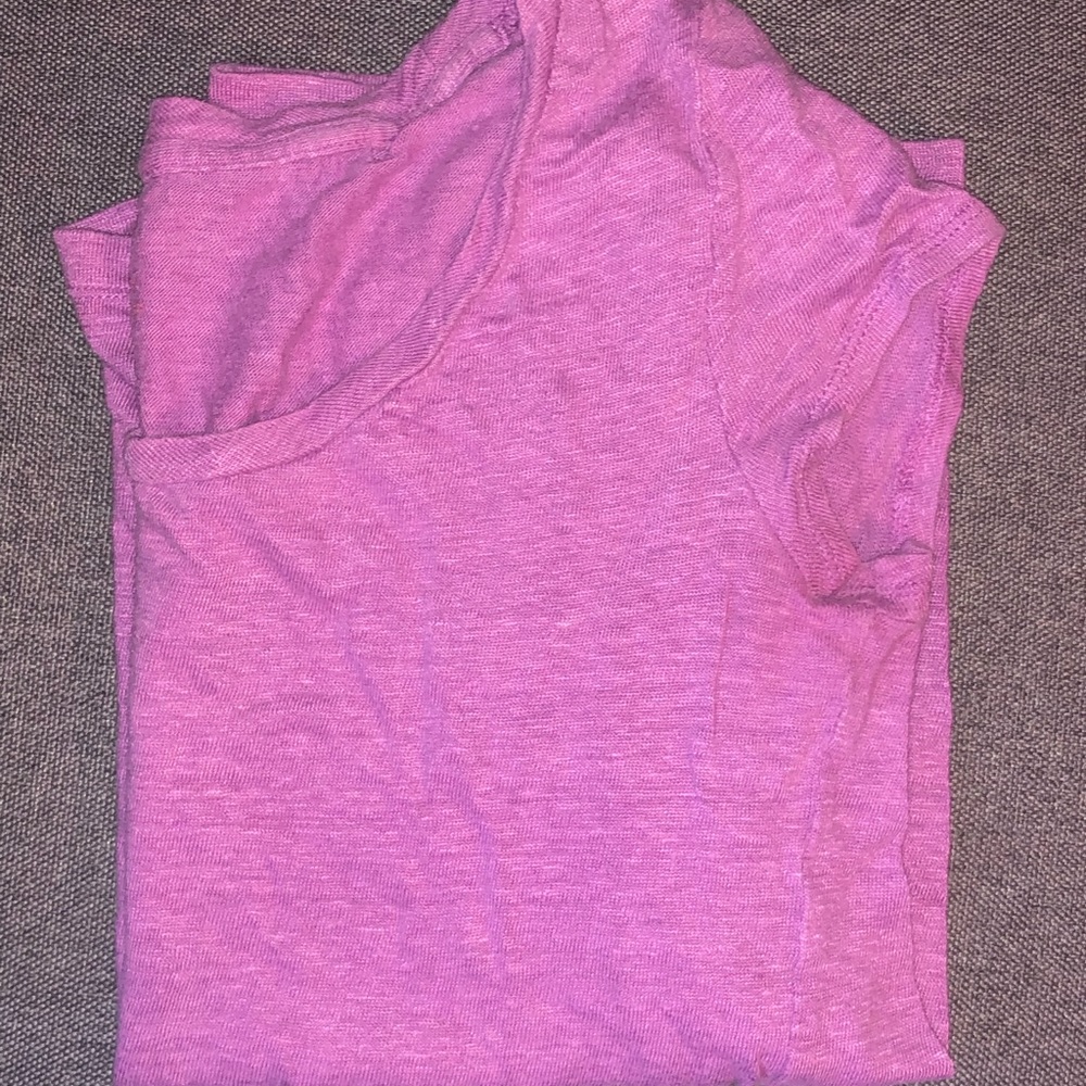 LOFT|LILAC COLORED LINEN TEE|XS